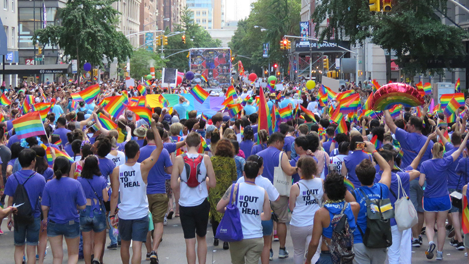 ϲʿֱֳ Staff at LGBTQ Pride March in New York City